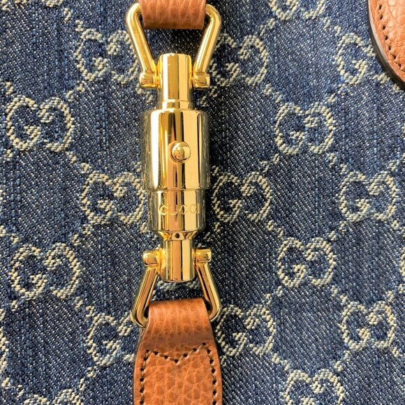 NIB Gucci Jackie 1961 Tote Bag In Blue & Ivory Medium - Picture 9 of 15